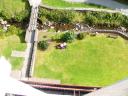 Looking down on Anna and Pat from the top of the Laxey Wheel