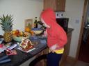 Morgan decorating the Gingerbread house