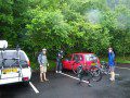 Getting ready in the rain