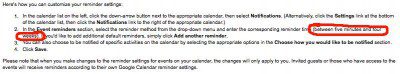 Google Calendar Reminder Settings
