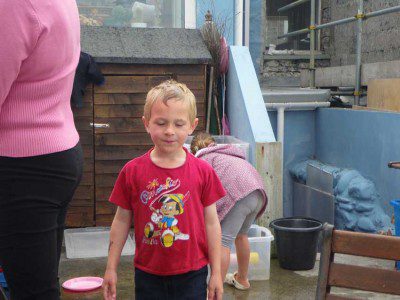 A damp 5 year old!