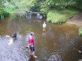 Paddling in the river