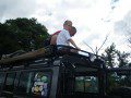 Climbing on the Land Rover