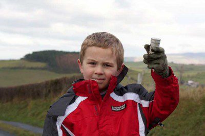 Morgan with the geocache