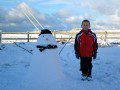 Morgan with our Snowman