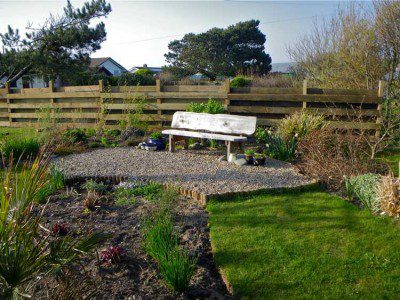 New Fence and Seating Area