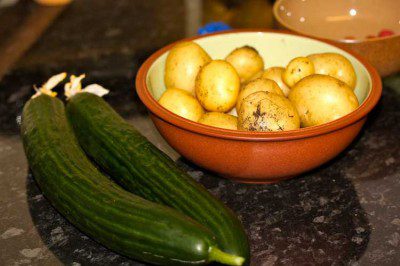 Cucumbers and pototoes