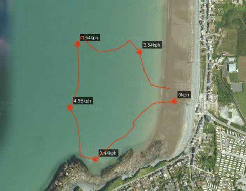 Swim Route around Borth Reefs
