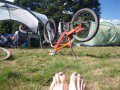 Chilling after the race