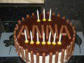 Candles on Chocolate Cake