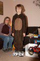 Onesie and monster feet slippers