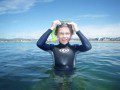Playing in the sea