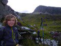 Morgan with Cyfrwy Arete in the background