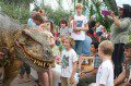 Morgan with dinosaur