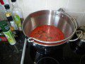 In the pan