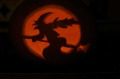 Witch on Broomstick Pumpkin