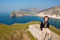 Morgan at Lulworth Cove