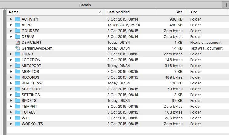 Garmin Folders