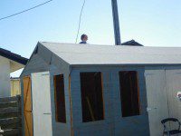 Morgan checking out the roof
