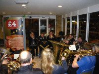 Anna playing in the band