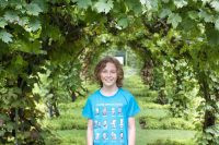 Morgan in Arched Walkway