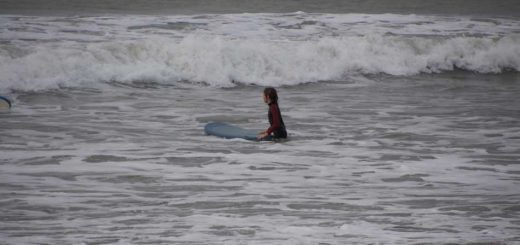 Making his way out through the whitewater