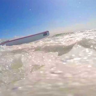 Out through the waves