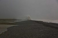 Ynyslas Car Park during Storm Brian