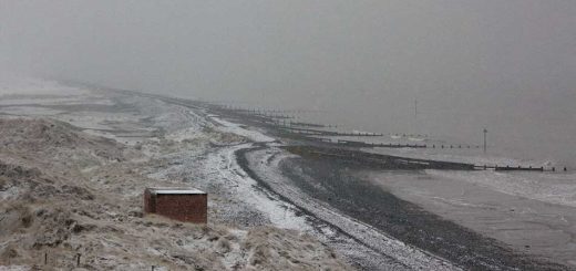 Snowfall on the beach