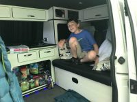 Morgan in the Camper