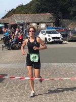 Helen at the finish