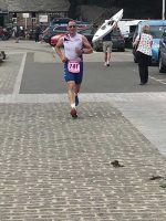 Lance at the finish