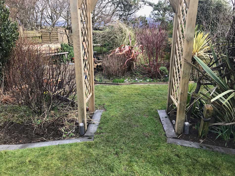 Edging Under Pergola