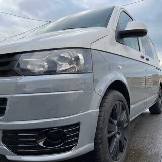 Grey and White VW Camper