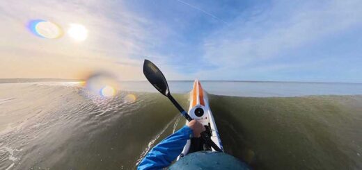 Out through the waves