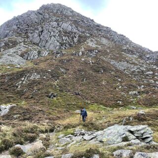 Mike at the bottom of Pen yr Ole Wen