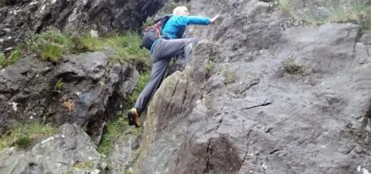 Me on Scrambling up Seniors Gulley